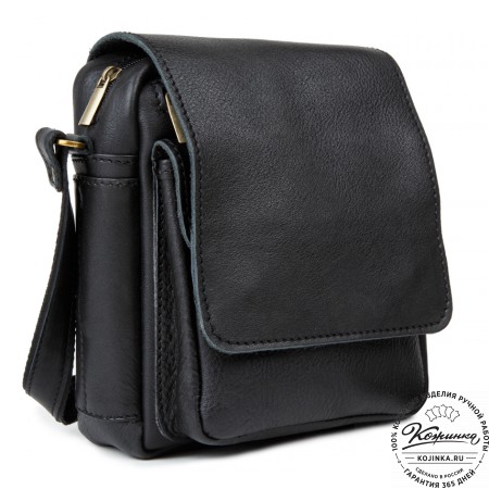 Кожаная сумка через плечо "Шерлок" (черная)